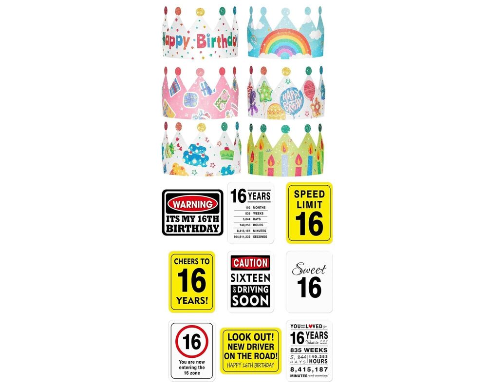 5886 Birthday Crowns for Kids + 16th Birthday Party Decorations
